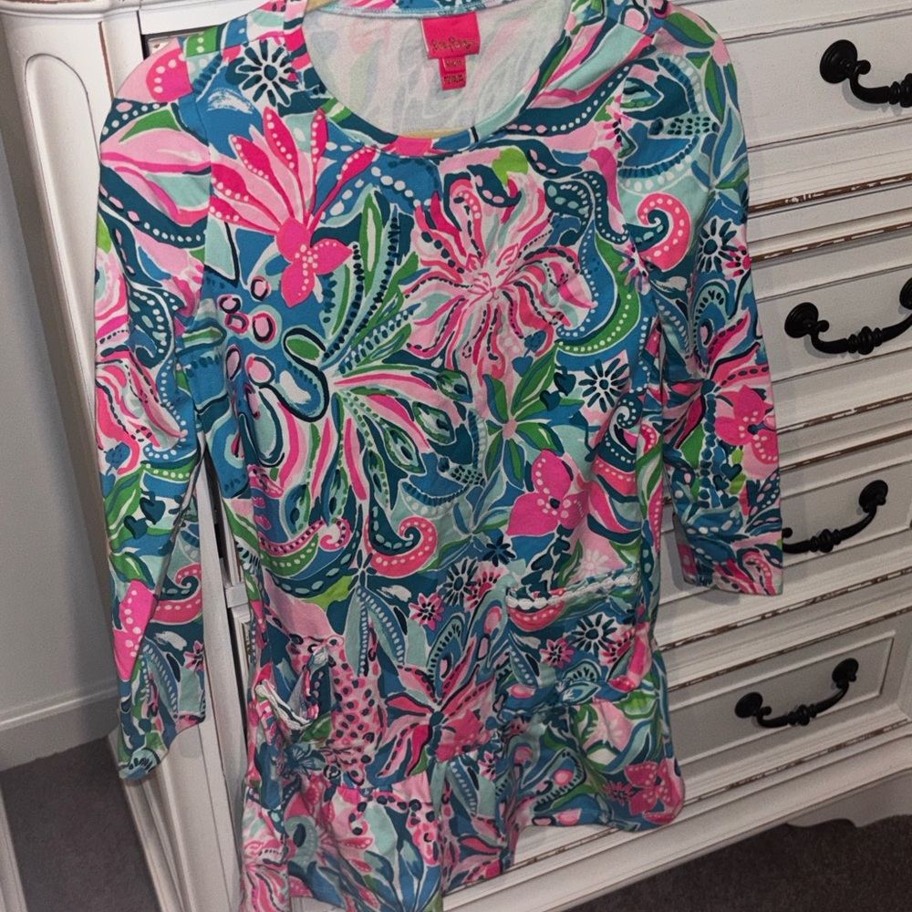 Lilly Pulitzer Kids Dress in Pink and Blue Floral